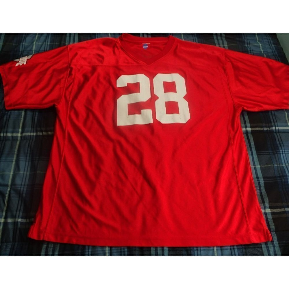 NCAA Ohio State Buckeyes Red Distressed #28 Jersey Size 2XL